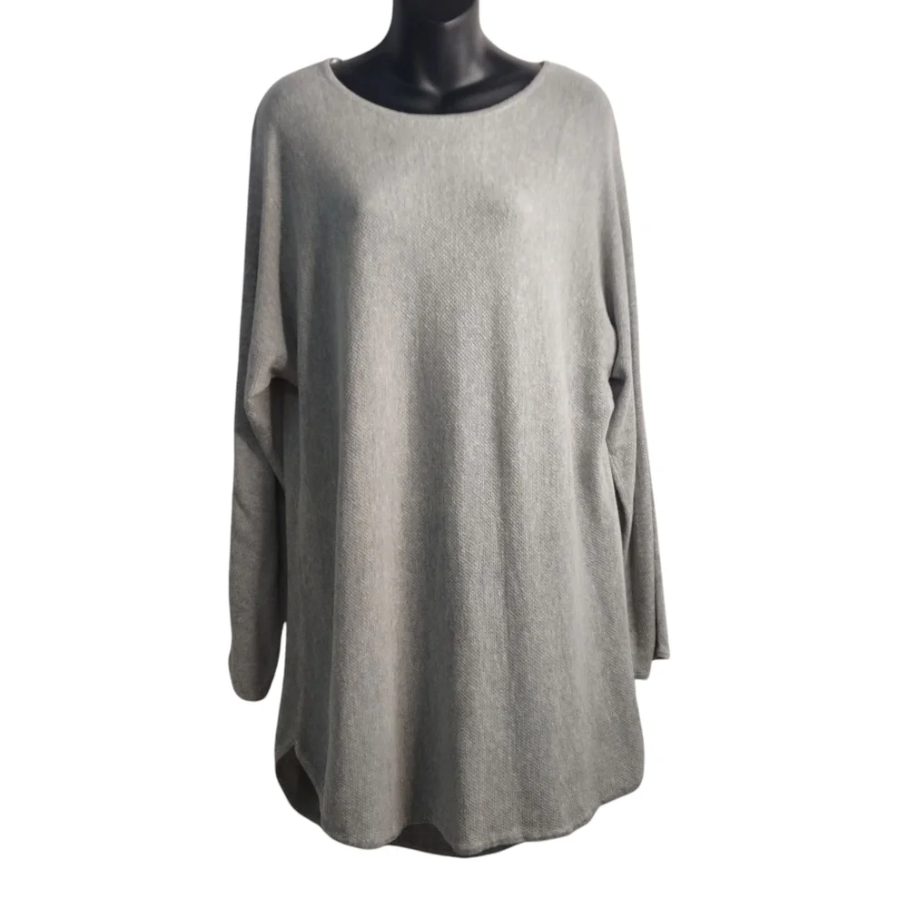 Michael Kors Sweater Dress Women's Gray knit Crewneck Longsleeve Size Medium